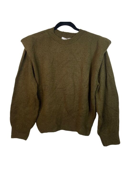 Mango Sweaters - MNG Mango Green Knit Wool Blend Long Sleeve Crew Neck Sweater Size Medium